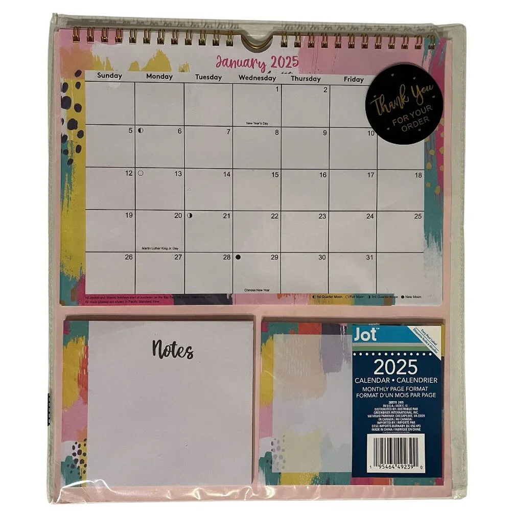 New 2025 Calendar Note Set